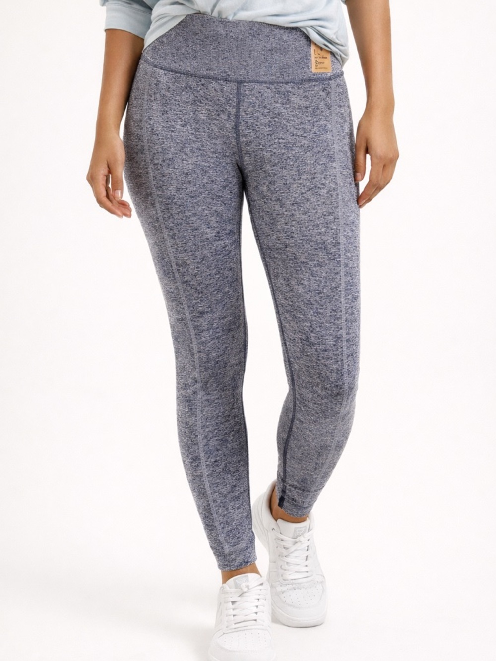 PINK Victoria's Secret Blue Heather Seam Detail Leggings